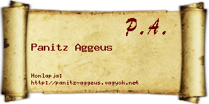 Panitz Aggeus névjegykártya